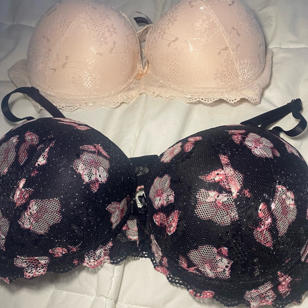 Paramour Black and Pink Floral Underwire Bra